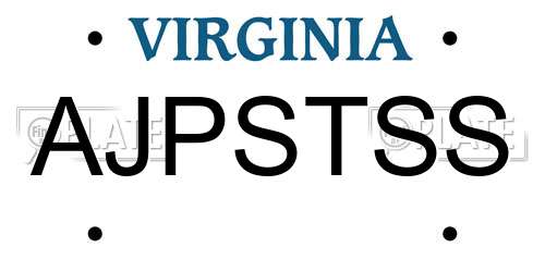 AJPSTSS Virginia License Plate