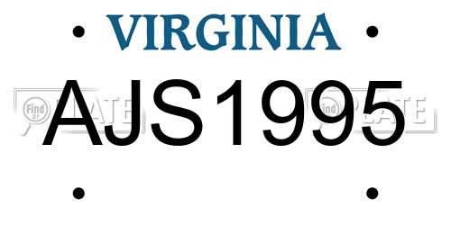 AJS1995 Virginia License Plate