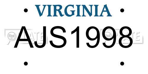 AJS1998 Virginia License Plate