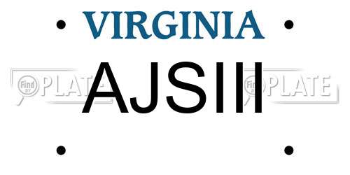 AJSIII Virginia License Plate