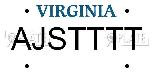 AJSTTTT Virginia License Plate