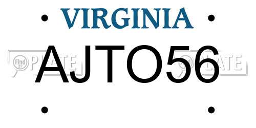 AJTO56 Virginia License Plate