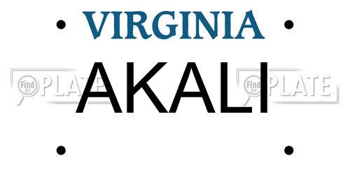 AKALI Virginia License Plate