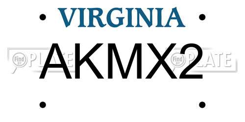 AKMX2 Virginia License Plate