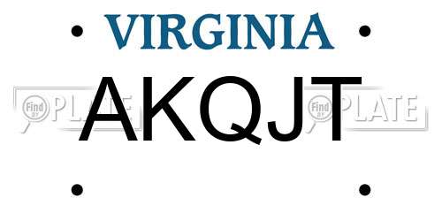 AKQJT Virginia License Plate