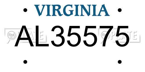 AL35575 Virginia License Plate