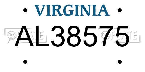 AL38575 Virginia License Plate