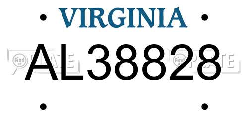AL38828 Virginia License Plate