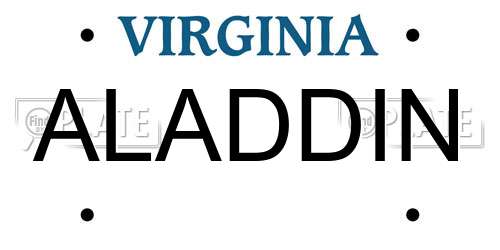 ALADDIN Virginia License Plate