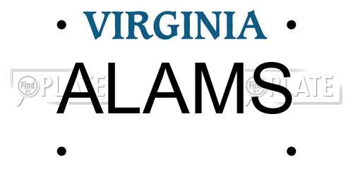ALAMS Virginia License Plate