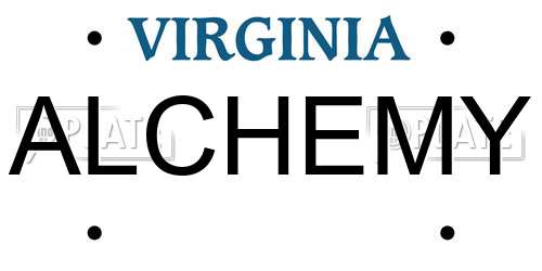 ALCHEMY Virginia License Plate