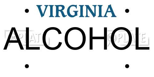 ALCOHOL Virginia License Plate