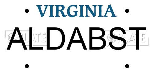 ALDABST Virginia License Plate