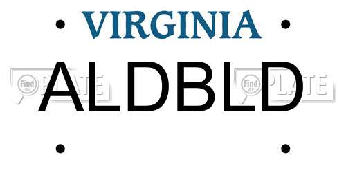 ALDBLD Virginia License Plate