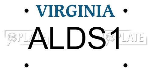 ALDS1 Virginia License Plate
