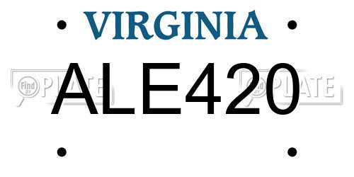 ALE420 Virginia License Plate