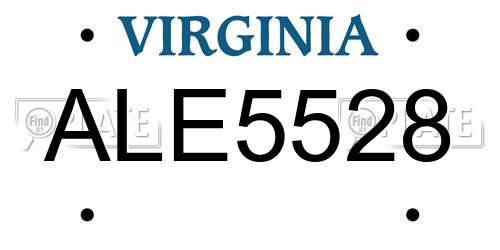 ALE5528 Virginia License Plate