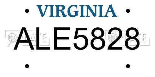 ALE5828 Virginia License Plate
