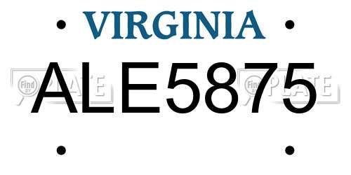 ALE5875 Virginia License Plate