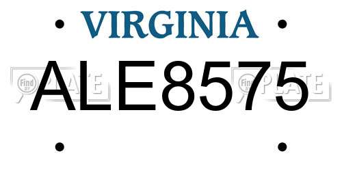 ALE8575 Virginia License Plate