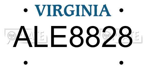 ALE8828 Virginia License Plate