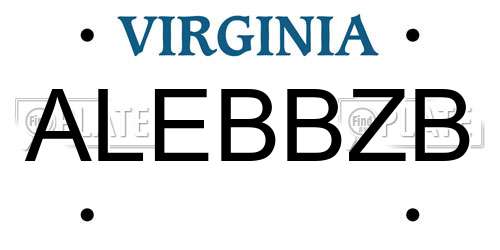 ALEBBZB Virginia License Plate