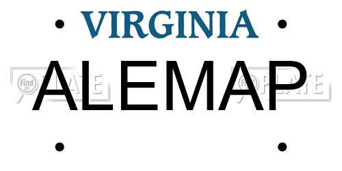 ALEMAP Virginia License Plate