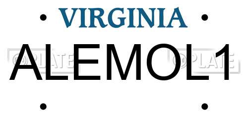 ALEMOL1 Virginia License Plate