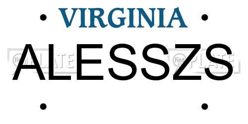 ALESSZS Virginia License Plate