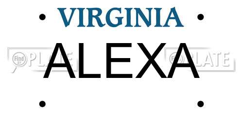 ALEXA Virginia License Plate