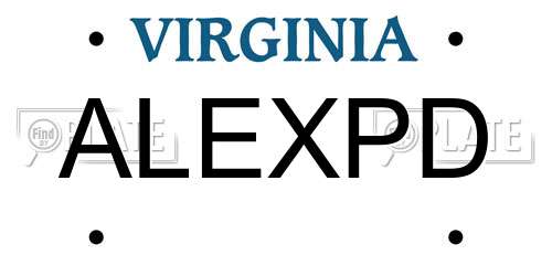 ALEXPD Virginia License Plate