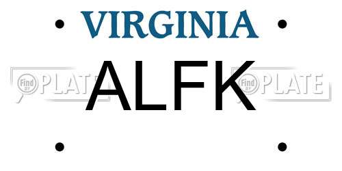 ALFK Virginia License Plate
