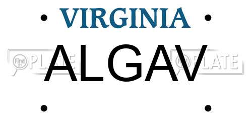 ALGAV Virginia License Plate