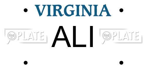 ALI Virginia License Plate