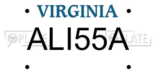ALI55A Virginia License Plate
