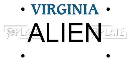 ALIEN Virginia License Plate