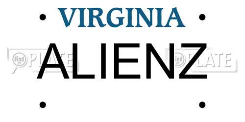 ALIENZ Virginia License Plate
