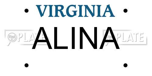 ALINA Virginia License Plate