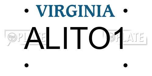 ALITO1 Virginia License Plate