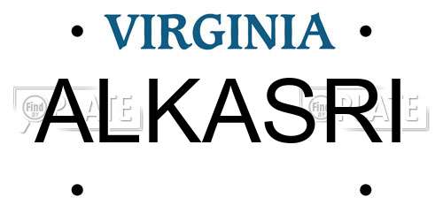ALKASRI Virginia License Plate