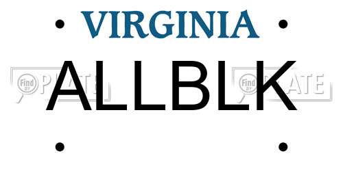 ALLBLK Virginia License Plate