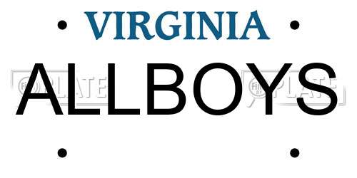 ALLBOYS Virginia License Plate