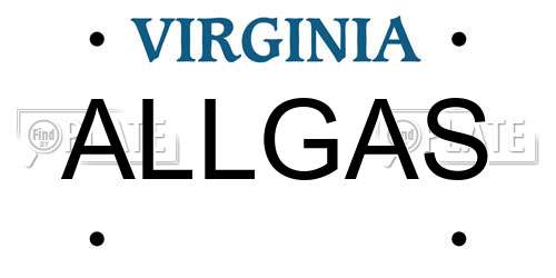 ALLGAS Virginia License Plate