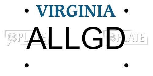 ALLGD Virginia License Plate