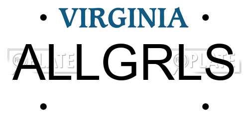 ALLGRLS Virginia License Plate