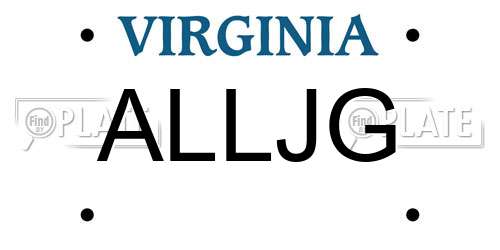 ALLJG Virginia License Plate