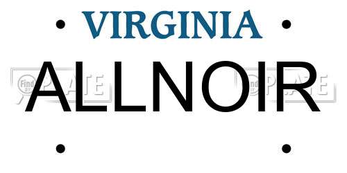 ALLNOIR Virginia License Plate