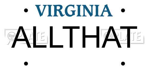 ALLTHAT Virginia License Plate