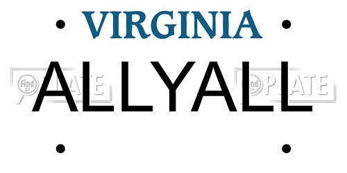 ALLYALL Virginia License Plate