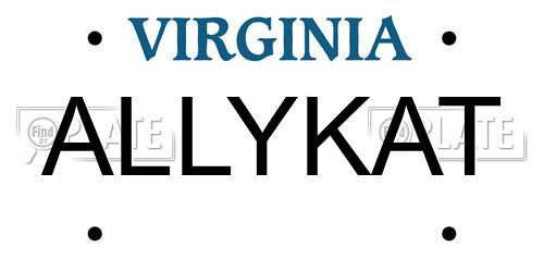 ALLYKAT Virginia License Plate